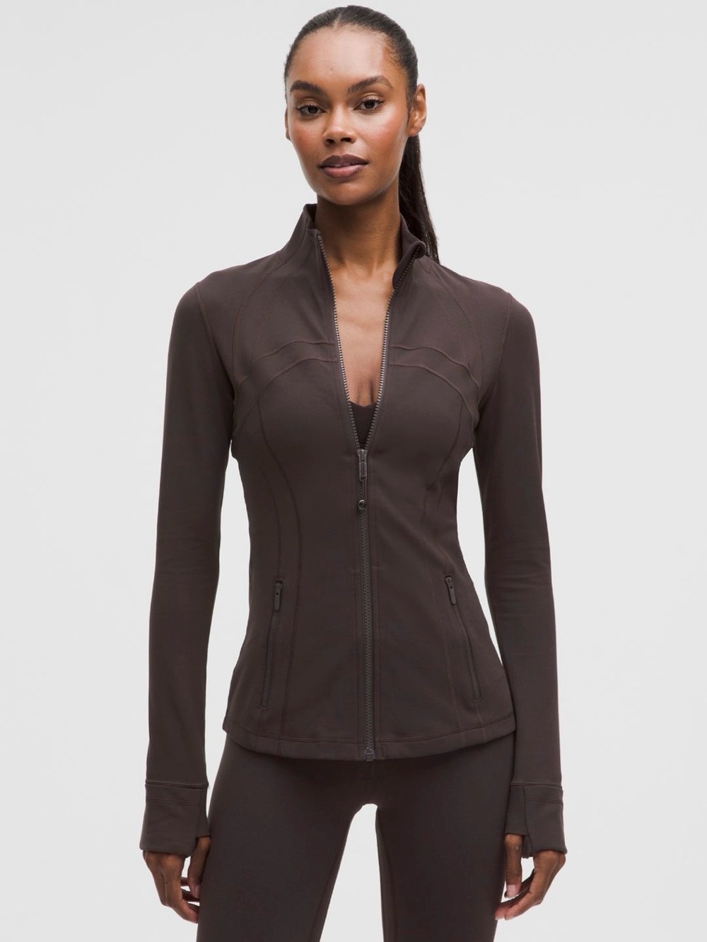Lululemon Size 12 Define Jacket Nulu in Brown, Hip Length